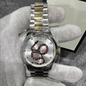NIB Two Tone Snake Gucci Watch